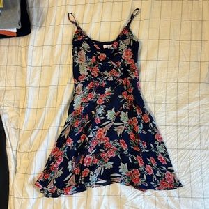 Parker spaghetti strap mini dress with wrap style bottom